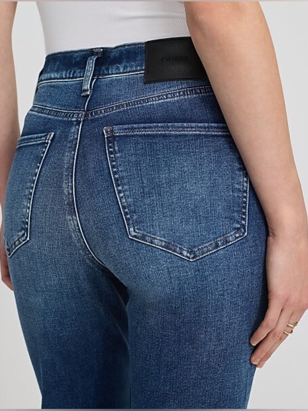 Express High-Rise Dark Blue Denim Jeans